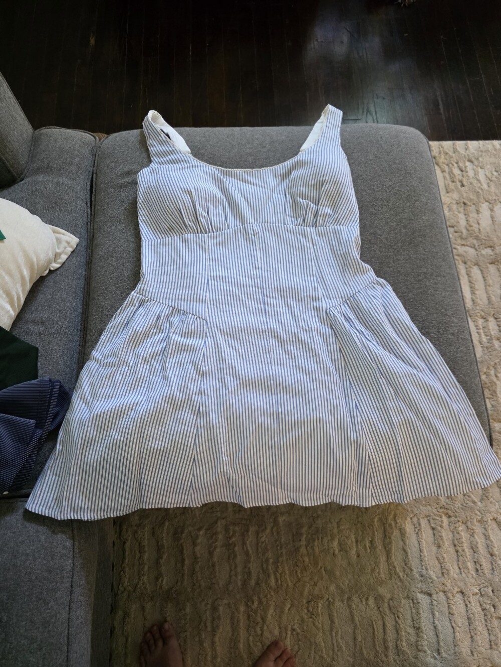 Abercrombie Blue/White Linen Dress LG